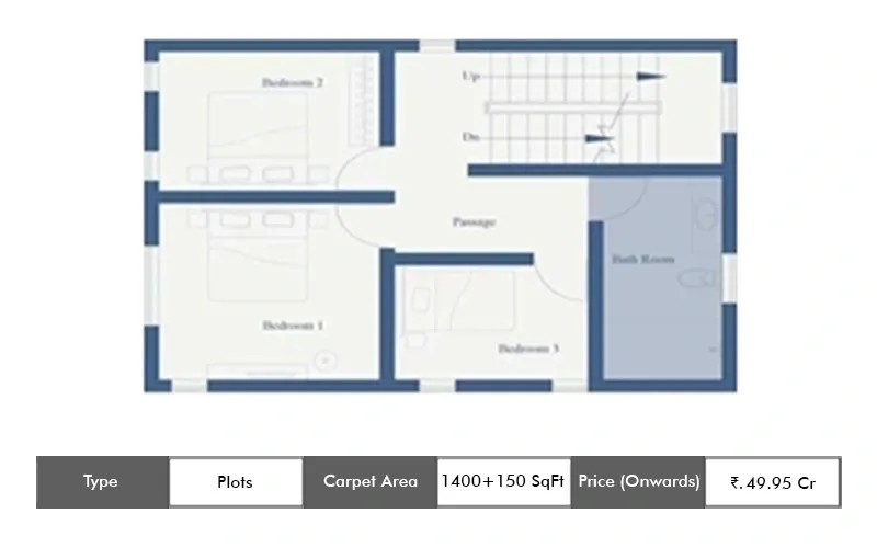 HOABL Blue Zone Mumbai Plot floor plan, 1400 sq ft carpet area