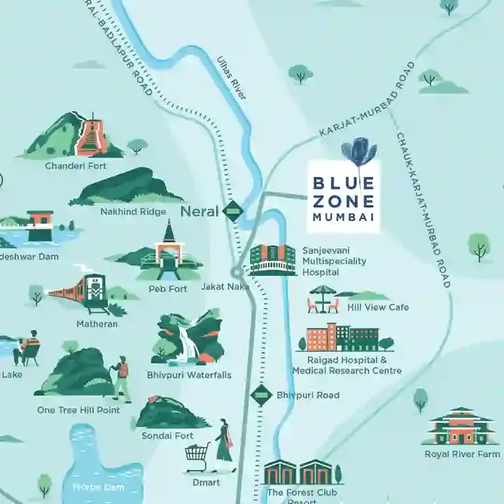HOABL Blue Zone Mumbai location map, Neral